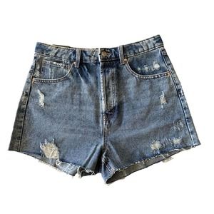 NWT Women Wild Fable Cutoff Jean Shorts Medium Wash Highest Rise Sz 10 Waist 30